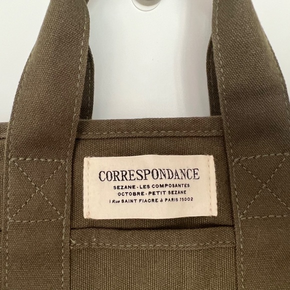 Sézane Mini Tote Bag in Chance Green - Picture 4 of 13